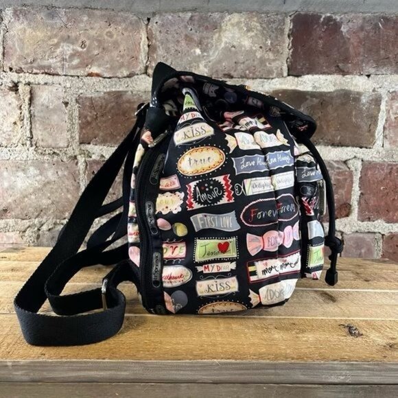 LeSportsac Essential Mini Voyager Sweet Talk Nylon Backpack In Black